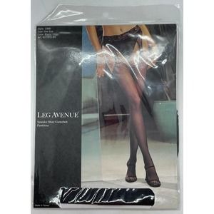 Leg Avenue Spandex Sheer Garterbelt Pantyhose One Size #1988 New